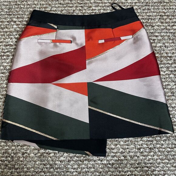 Ted Baker Redda Sahara Faux-Wrap Skirt Lined Zip Size 2 US 6 Holiday Christmas - Picture 8 of 16